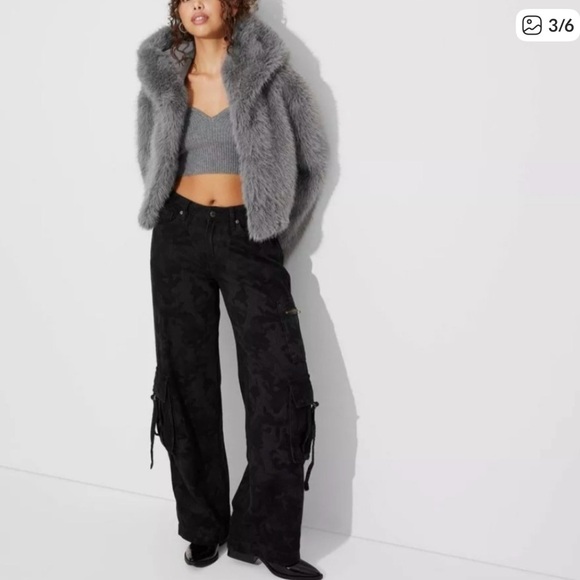 Wild Fable Faux Fur Jacket - Grey S - Picture 3 of 6